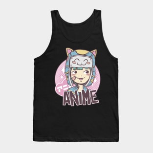 Meow Anime Cat Girl Tank Top